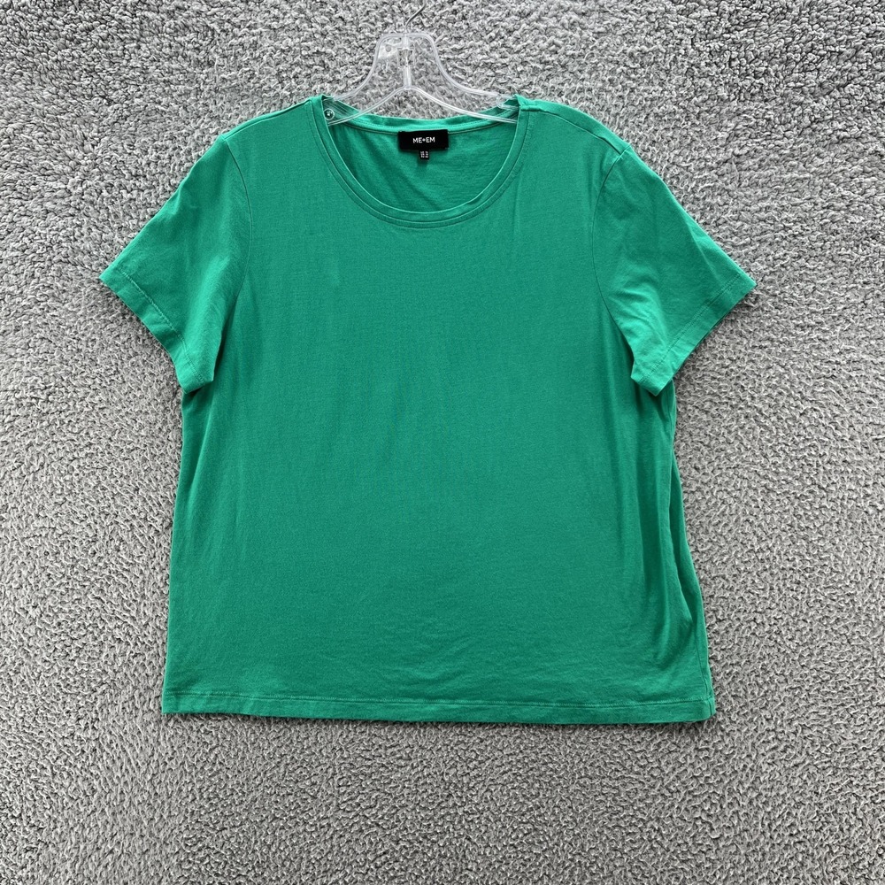 ME EM Shirt Womens 12 Green Cotton Modal Tee Short Sleeve Crewneck Portugal